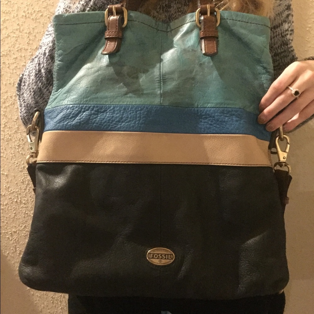Striped Fossil crossbody purse